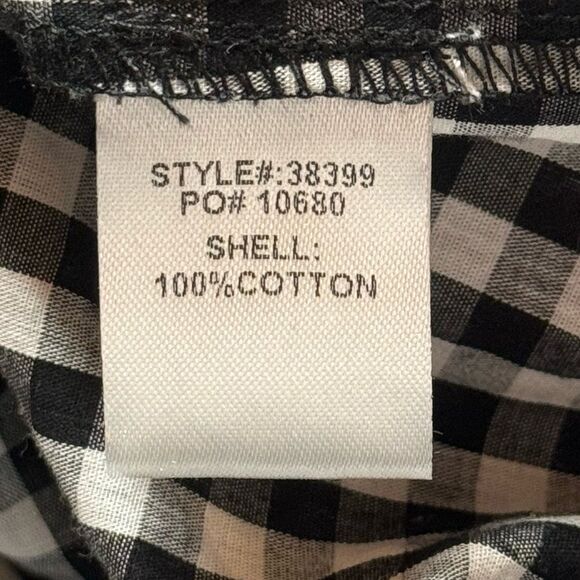 Skies are Blue Black and White Plaid Top size LARGE - Picture 4 of 5